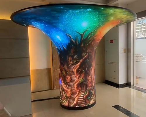 This is an amazing mushroom-shaped LED display