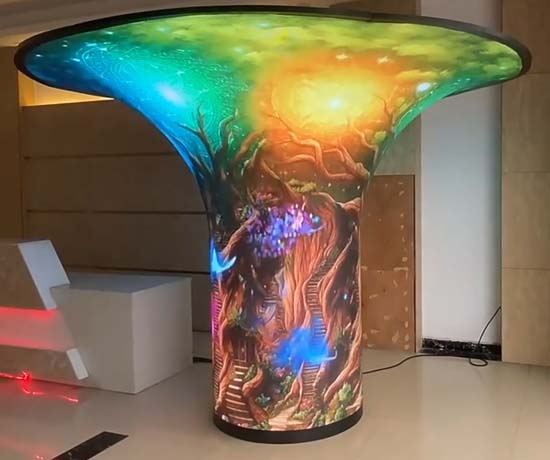 This is an amazing mushroom-shaped LED display